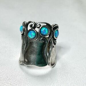 Didae Shablool Sterling Silver Opal Ring SZ 6.25